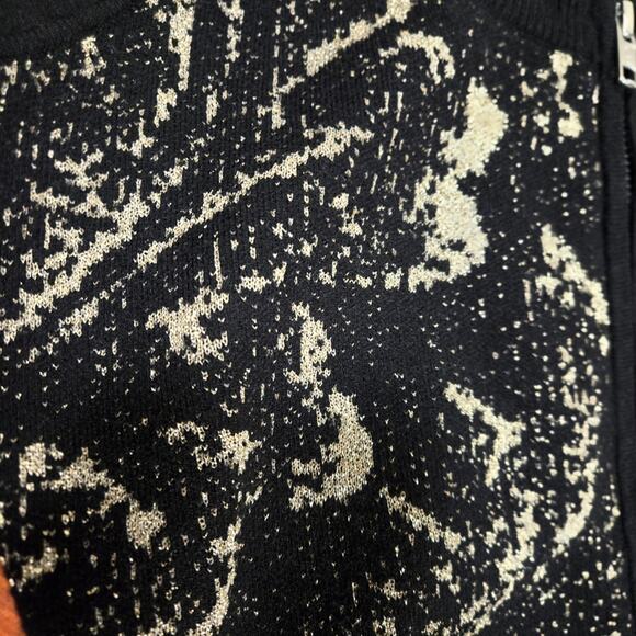 Anthropologie Maeve Black Gold Metalic Fitted Crop Sweater Vest - Picture 3 of 7